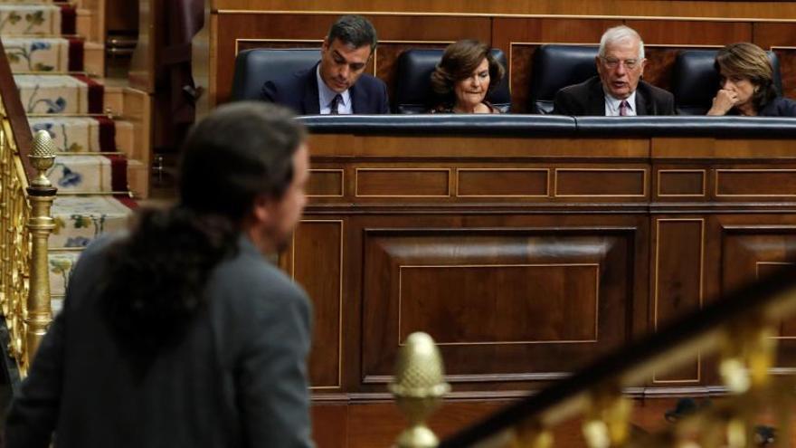 Pablo Iglesias, entrando en el Congreso.