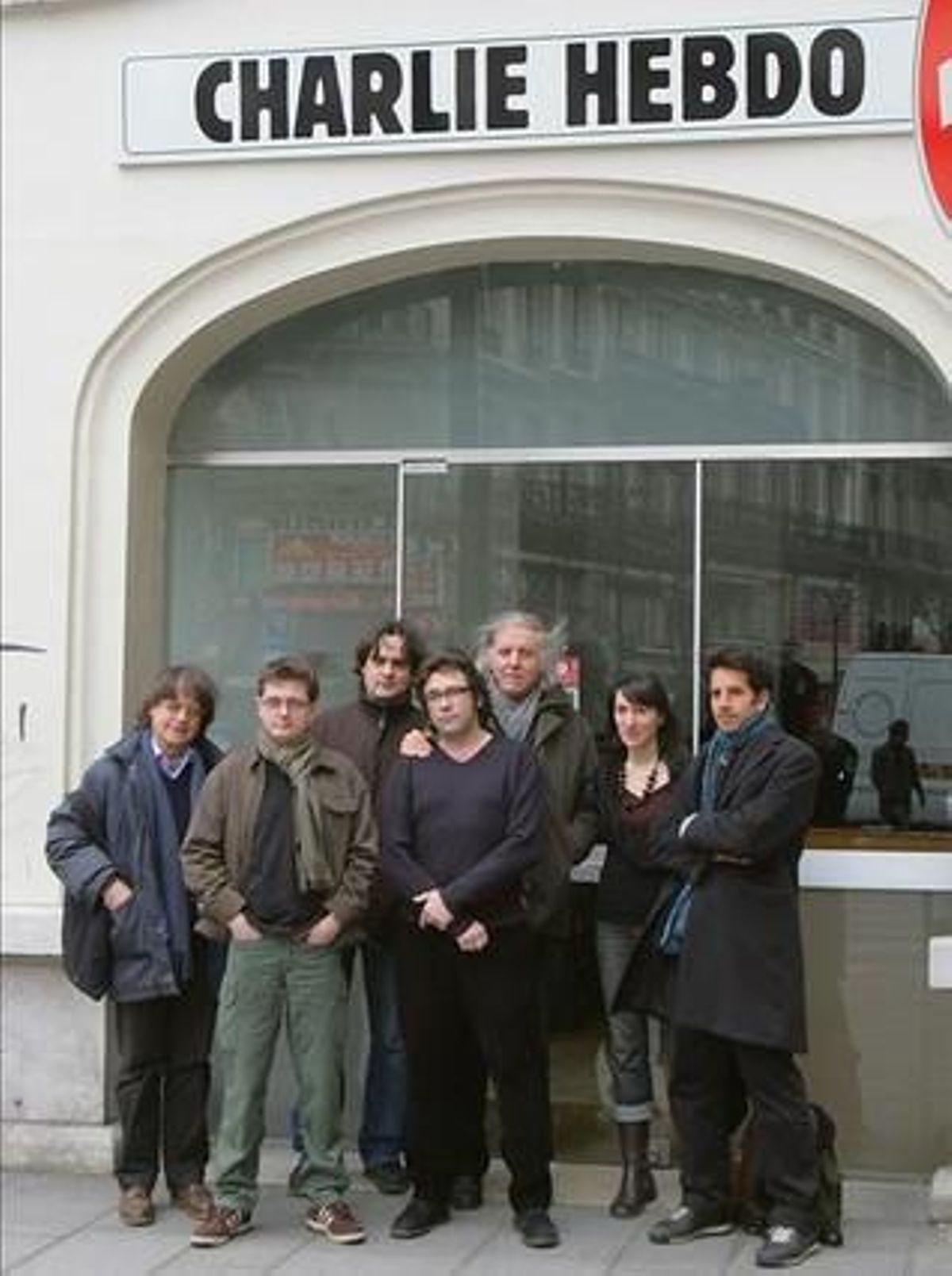 Imatge d’arxiu on apareixen diversos membres del setmanari ’Charlie Hebdo’.