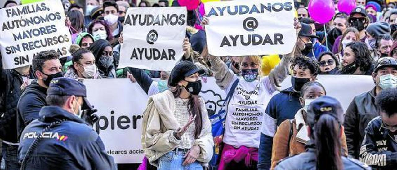 Manifestación del sector de la hostelería en Palma.