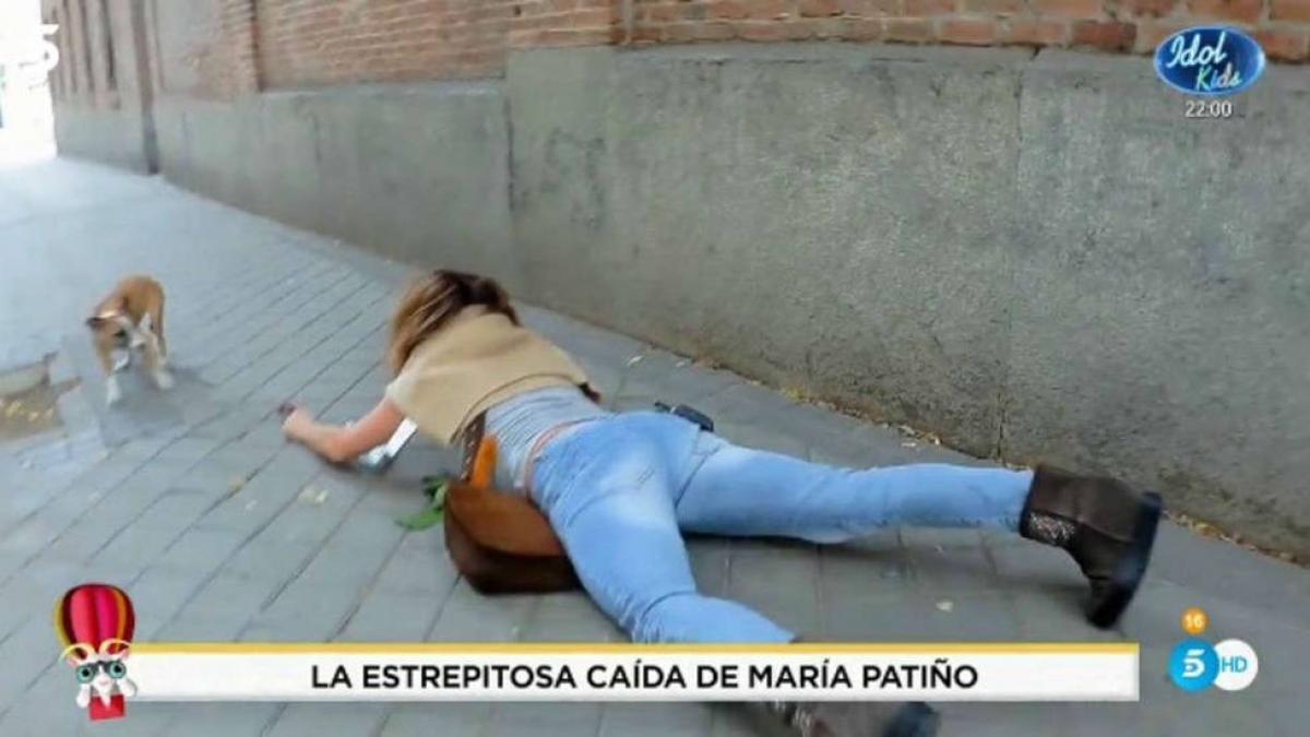 La &quot;brutal&quot; caída de María Patiño que han captado las cámaras: &quot;Esto no lo podéis sacar&quot;