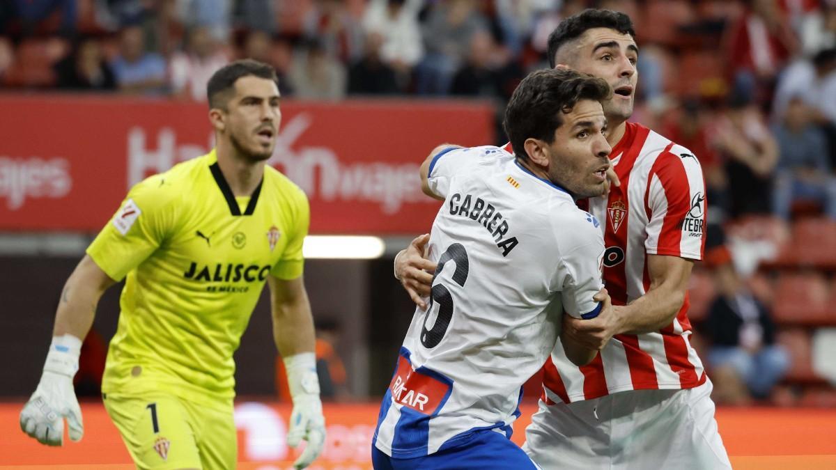 Cabrera, durante el partido ante el Sporting