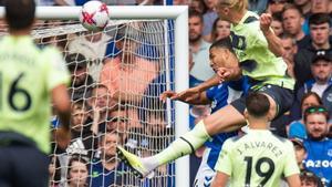 Haaland, autor del segundo gol contra el Everton.