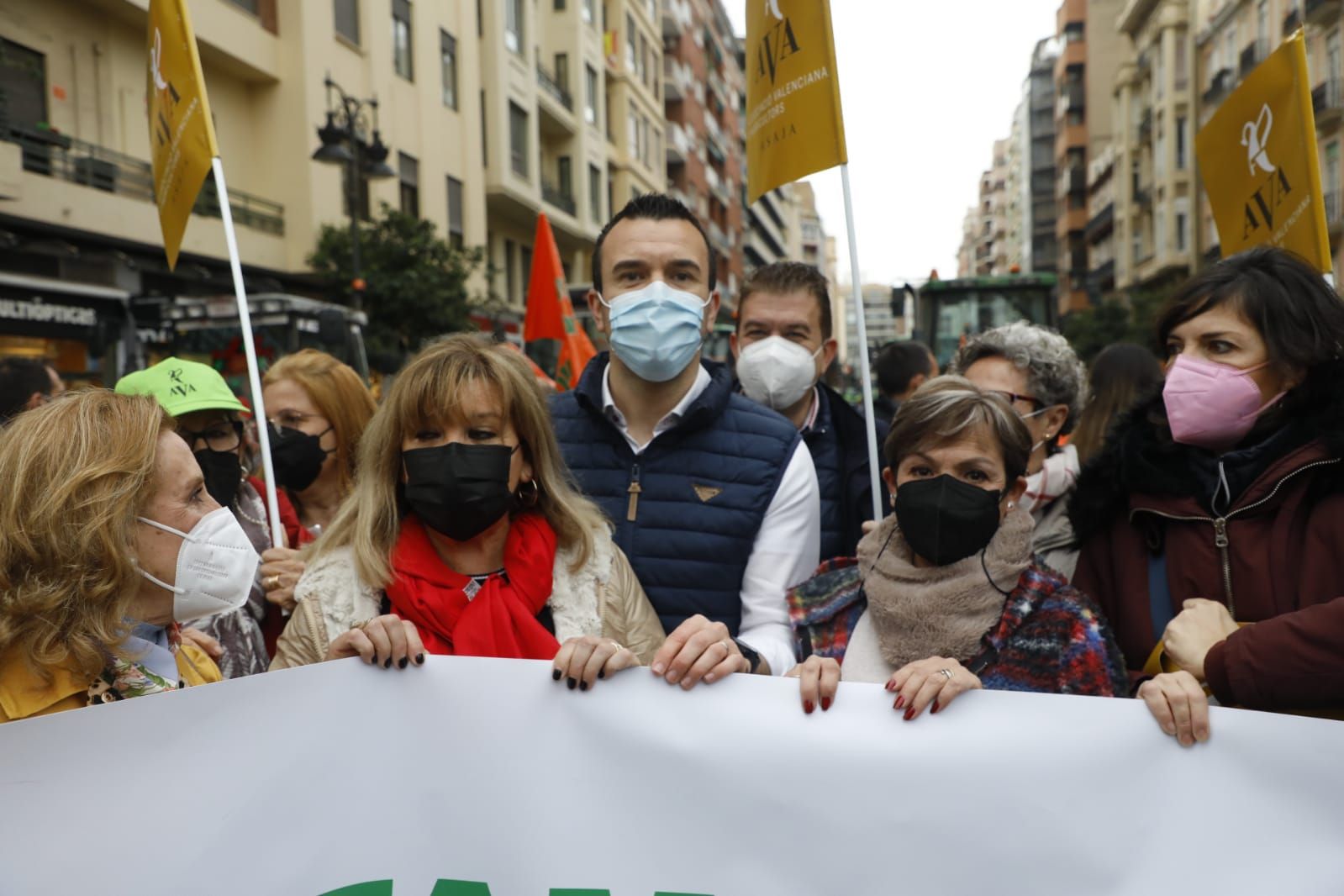 Protestas de los agricultores en las calles de València por la situación del campo