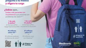 Cartel de la campaña #Aligera su mochila.