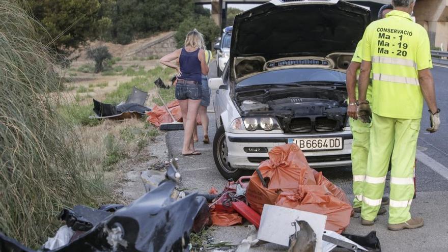 Un accidente múltiple provoca el caos en la autopista de Llucmajor