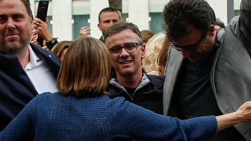 Jové, en el centro, con Junqueras, Forcadell y Salvdor.