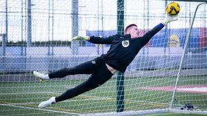 Ter Stegen, en un entrenamiento del Barça en la ciudad deportiva de Sant Joan Despí.