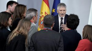 Fernando Grande Marlaska durante la rueda de prensa posterior al Consejo de Ministros.