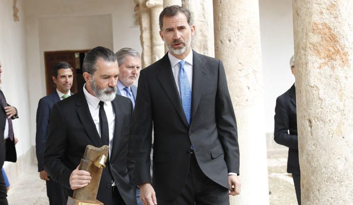 Con Antonio Banderas, en Málaga.