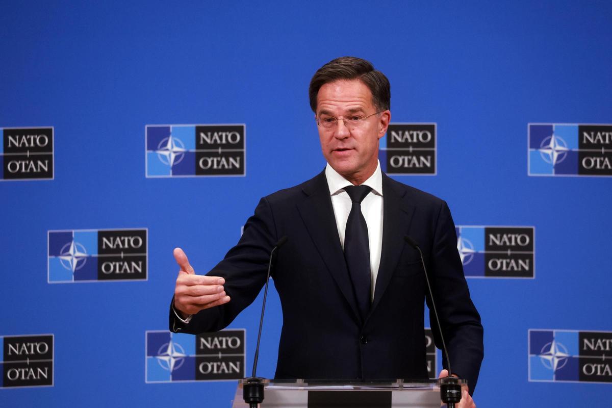 El secretario general de la OTAN, Mark Rutte, este martes en Bruselas.