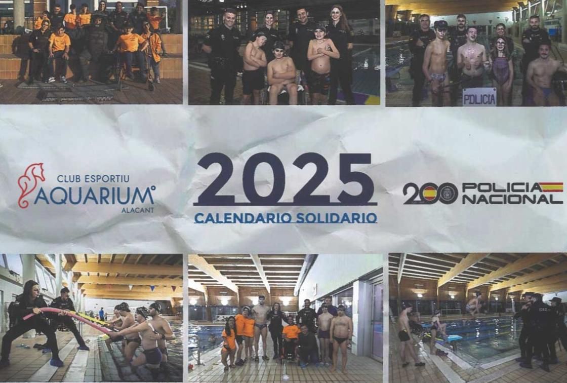Calendario solidario de Aquarium y la Policía Nacional.