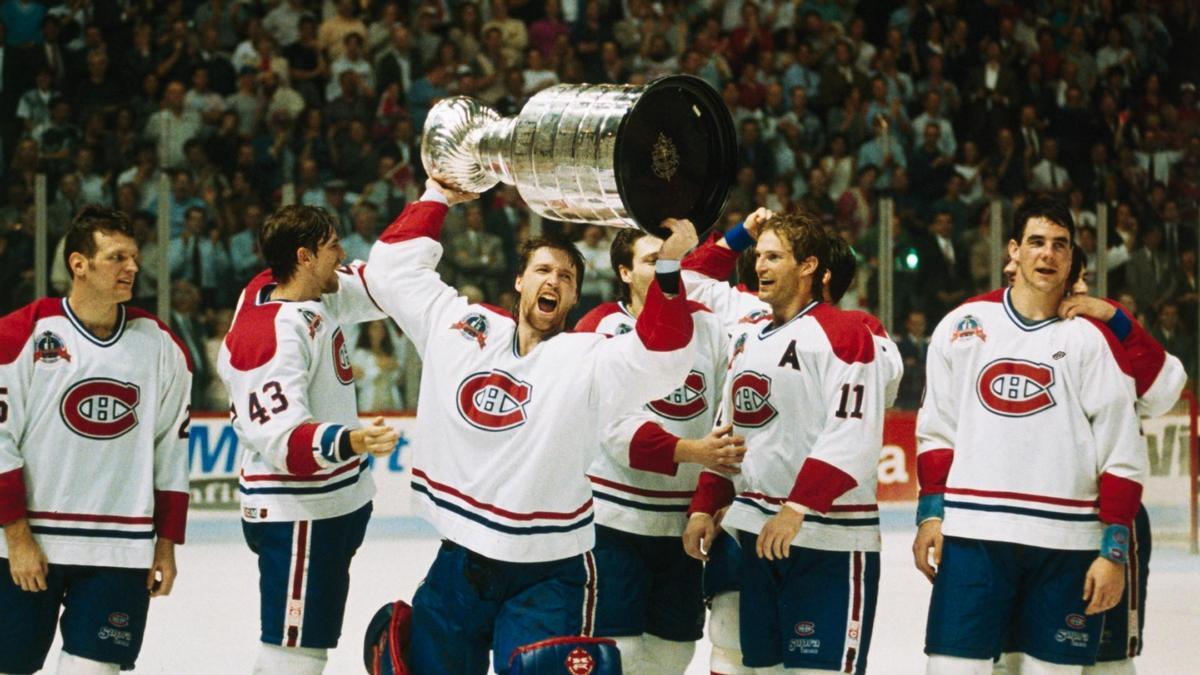 Los Canadiens de Montreal celebran una Stanley Cup.