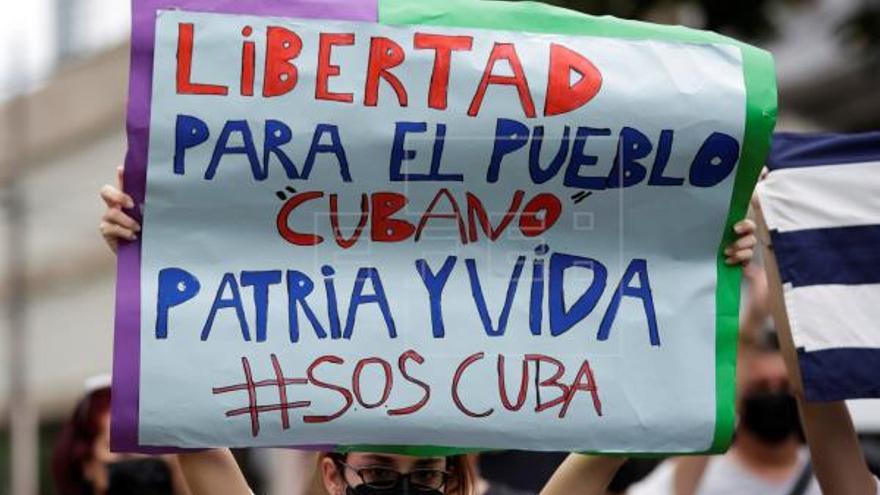 Protestas en Cuba por la libertad de expresión.