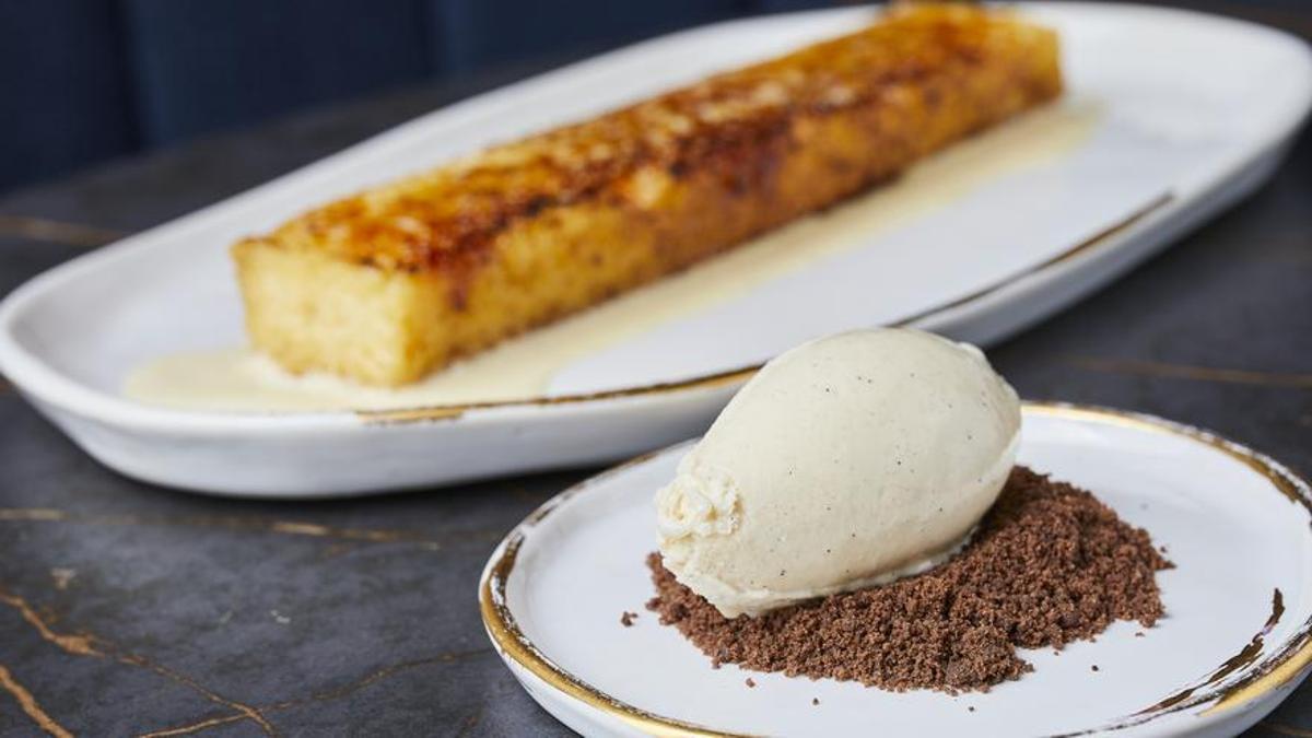 Torrija XXL del restaurante Amar Barcelona.