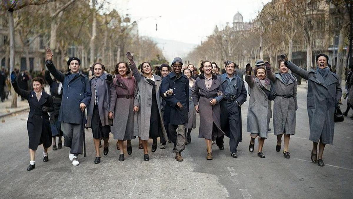 El paseo de Gràcia de Barcelona, el 27 de enero de 1939, día 1 del franquismo en la ciudad.