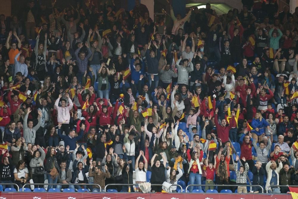 La selección española femenina, en Riazor