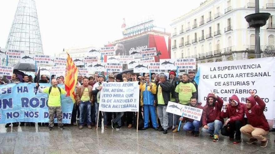 Un momento de la protesta, en la Puerta del Sol. // Modempress