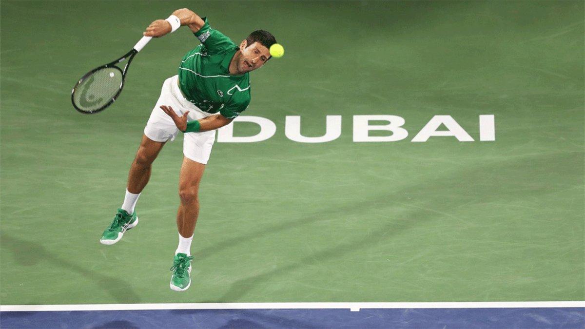 Djokovic, durante su partido de hoy