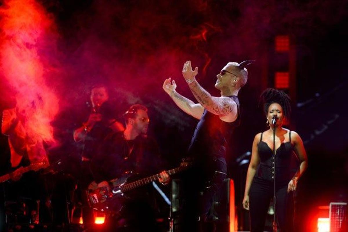 Robbie Williams en el concierto en le Barclaycard Center de Madrid