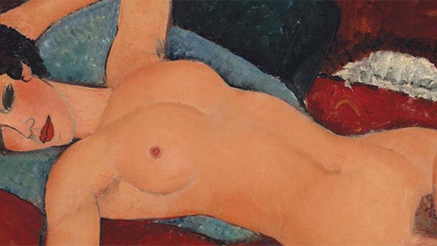Otro popular cuadro de Modigliani, &#039;Desnudo acostado&#039;.