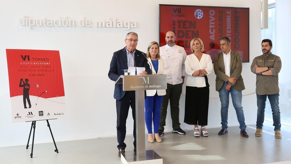 El presidente de la Diputación de Málaga presenta el Marbella All Stars 2022.