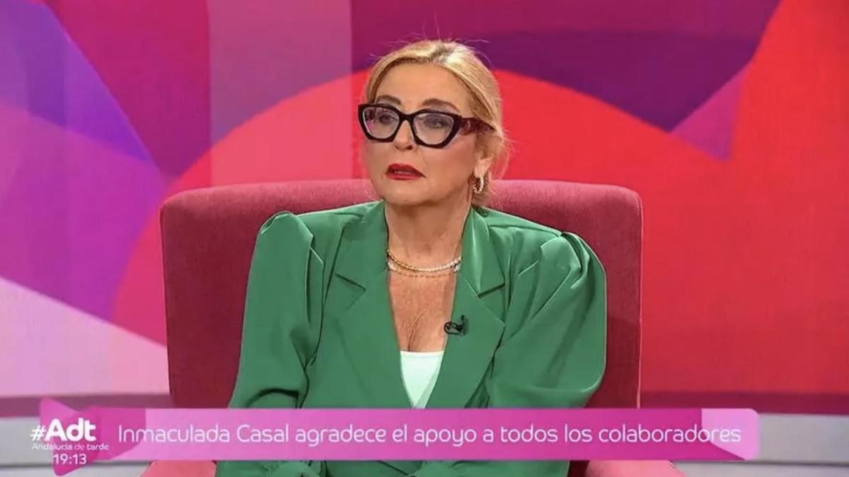 Inmaculada Casal se rompe en Canal Sur tras la puesta en libertad de Antonio Tejado: &quot;Tengo miedo&quot;