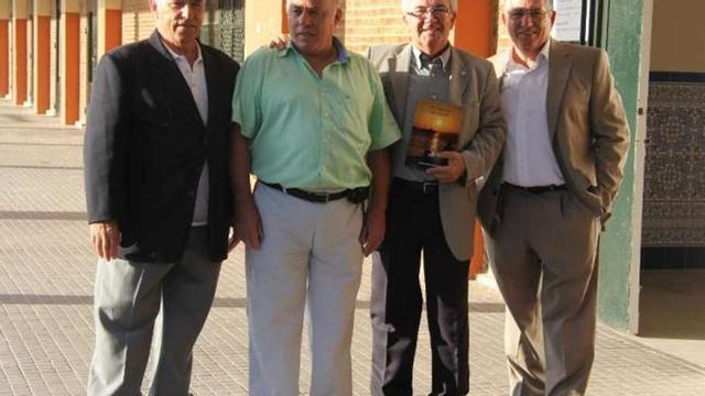 De izq. a dcha.: Vicente y Antonio Otero; el autor, Pedro Castilla; y Gaspar Santos Pereira en Cádiz.