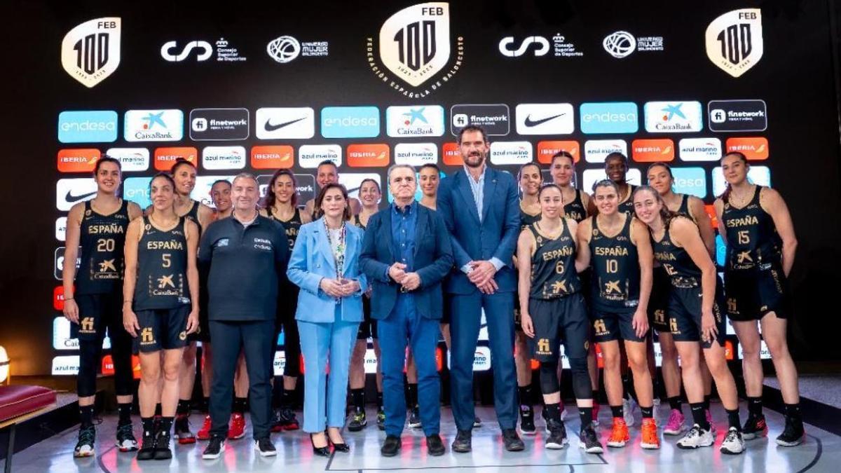 Presentación de la selección española de baloncesto femenino.