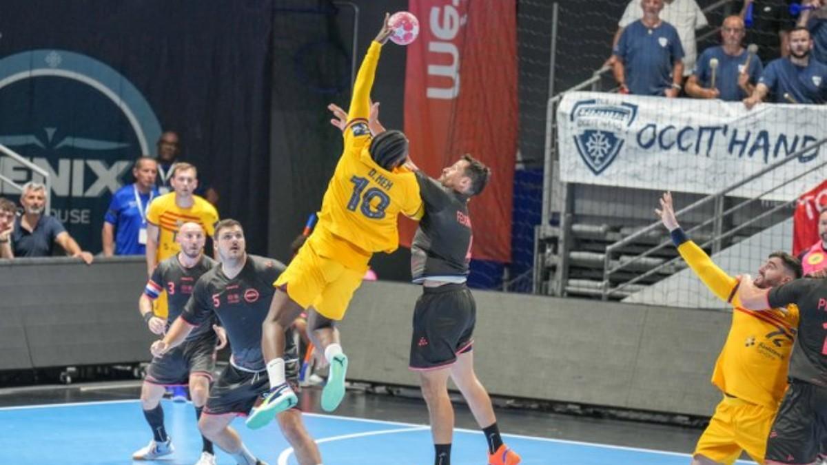 Acción del partido amistoso del Barça ante el Toulouse