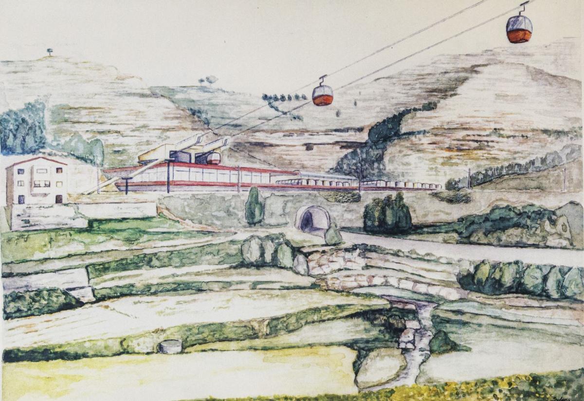 Il·lustració inclosa en l'estudi de nou funicular aeri de l'any 1988