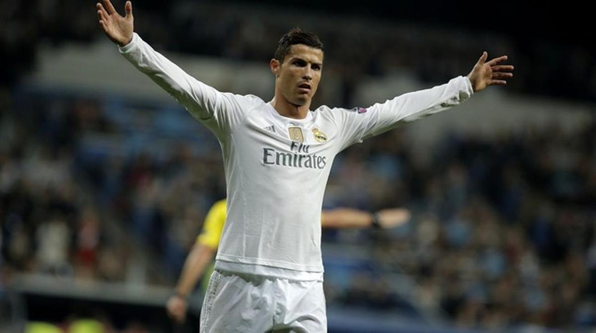 Cristiano Ronaldo celebra un dels seus quatre gols davant el Malmö.