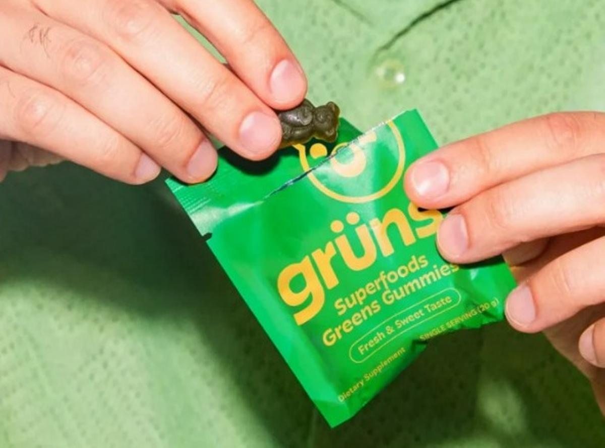 Aspecto de las gominolas verdes de la marca de complementos alimenticios Grüns, que acaba de adquirir la multinacional Unilever.