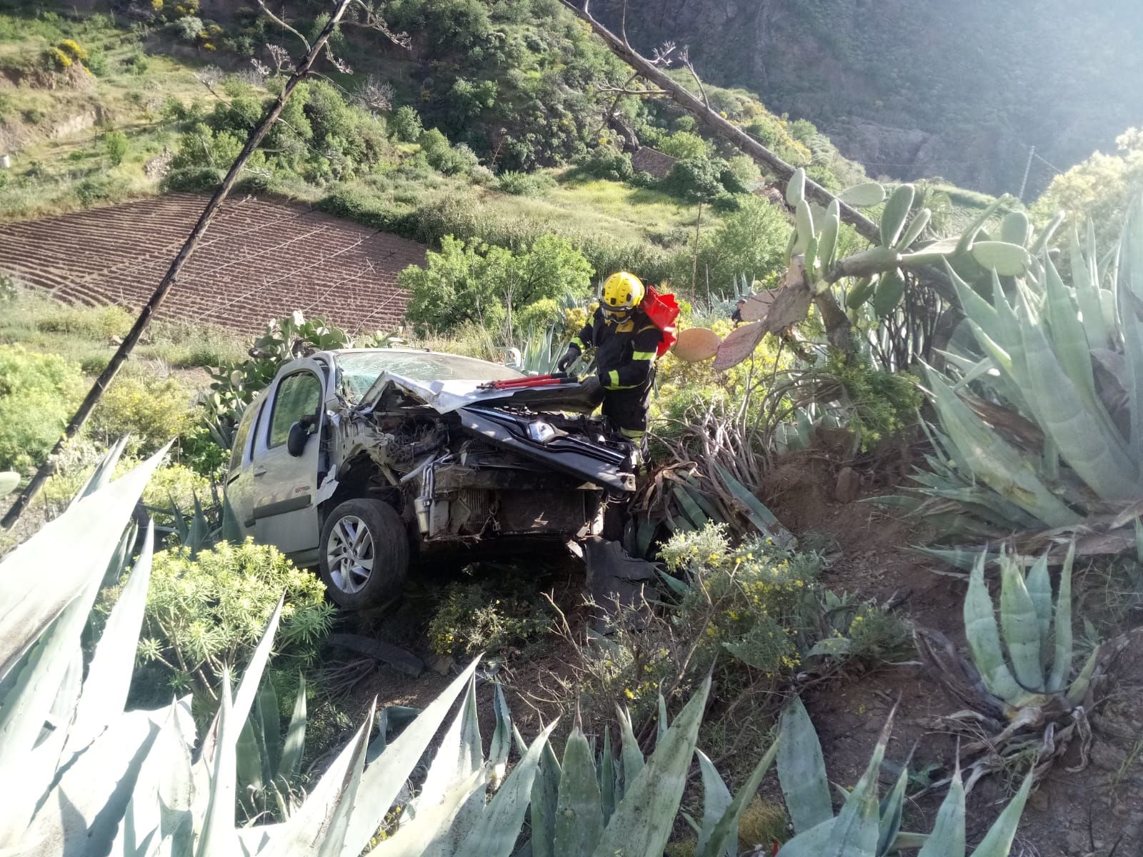 Se queda dormido y se cae por una ladera en Tejeda