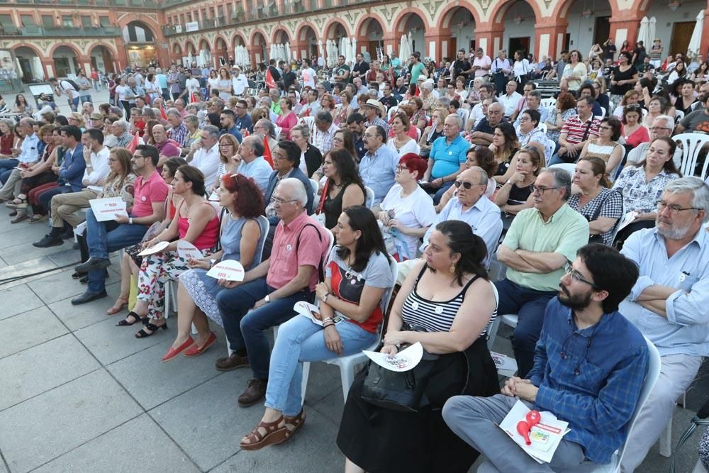 Antonio Maíllo y Pedro García en el mitin de IU en Córdoba