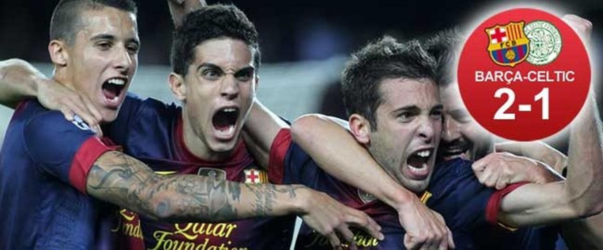 Jordi Alba, celebrando eufórico su gol