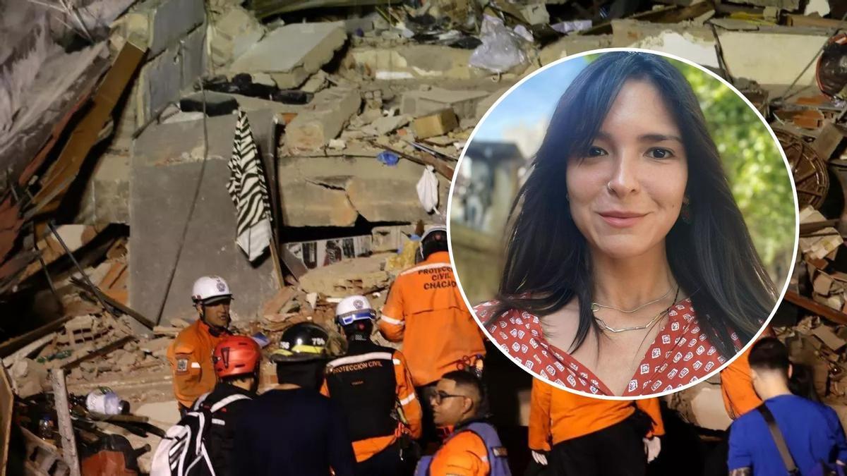 Erika Arellano i serveis de rescat treballant entre la runa