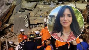 Erika Arellano i serveis de rescat treballant entre la runa