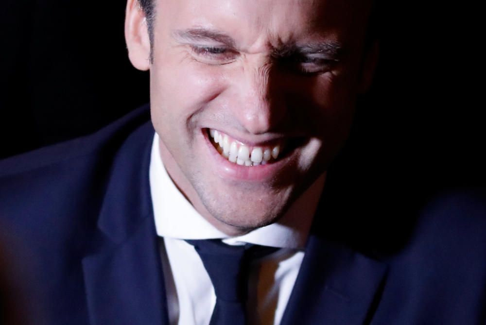 Alegría entre los seguidores de Emmanuel Macron