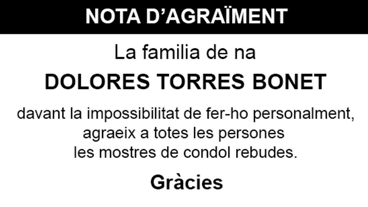 Nota Dolores Torres Bonet