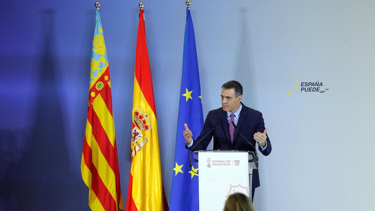 Pedro Sánchez durante la presentación del Plan