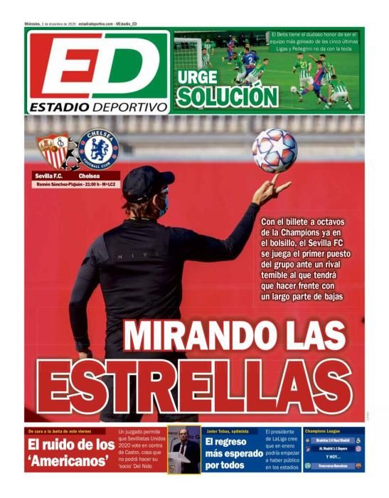 Portada ESTADIO DEPORTIVO miércoles 2 diciembre