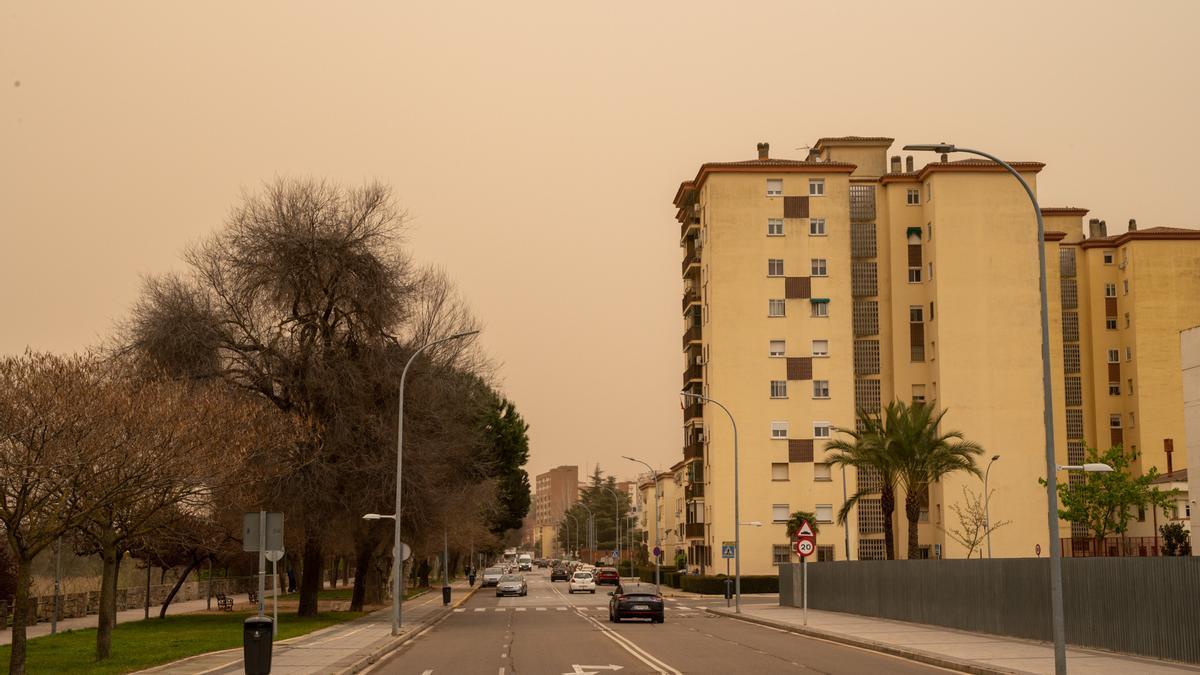 Imágenes de la calima en Extremadura