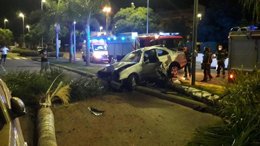 Imagen del accidente de esta pasada madrugada en Nules