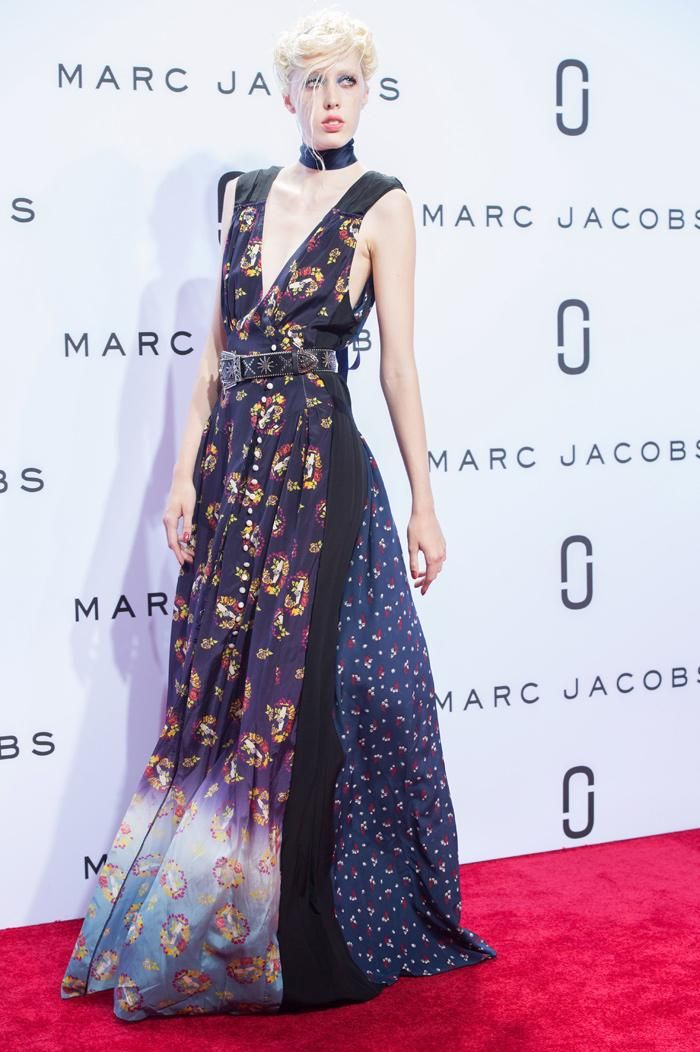 New York Fashion Week: Marc Jacobs, vestido negro estampado