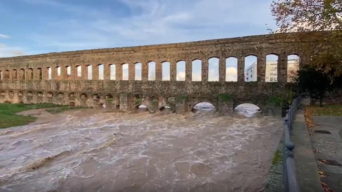 Acueducto de los Milagros, en Mérida, el pasado martes 13 de diciembre de 2022.