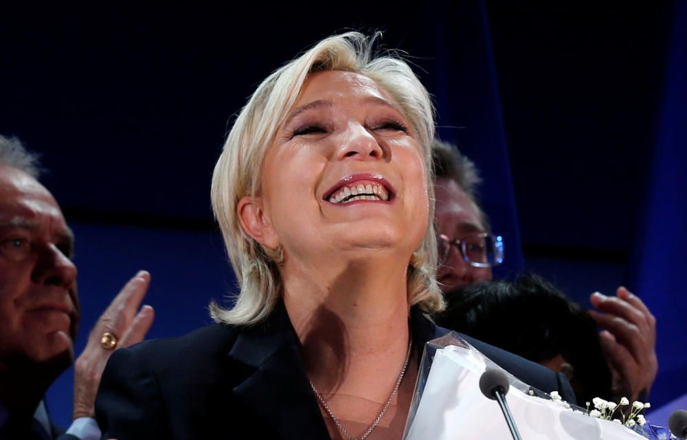 Marine Le Pen celebra el resultado electoral