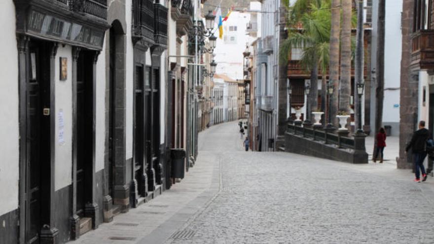 Calles vacías en Santa Cruz de La Palma.