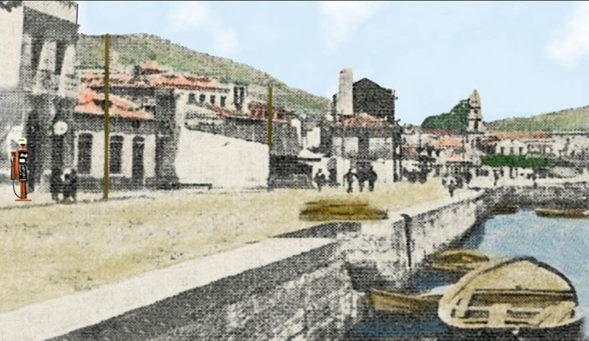 A Avenida Montero Rios despois da construción do molle e recheo.