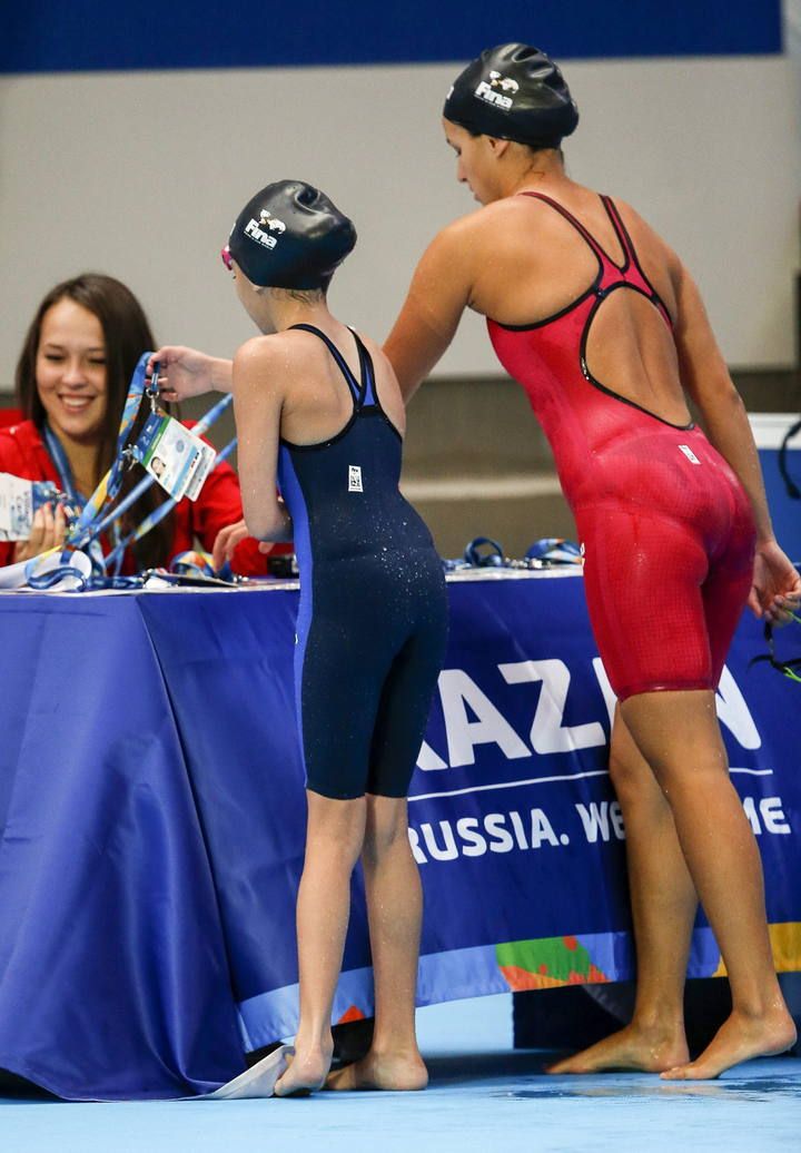Alzain Tareq, una nadadora de 10 años en el Mundial de Kazán