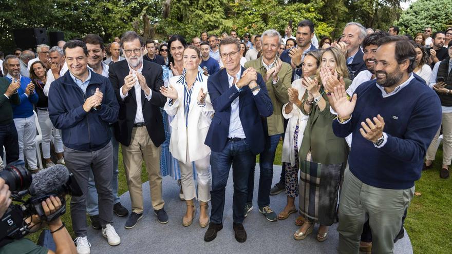 Azcón celebra el inicio del curso político acompañando a Feijóo en Pontevedra